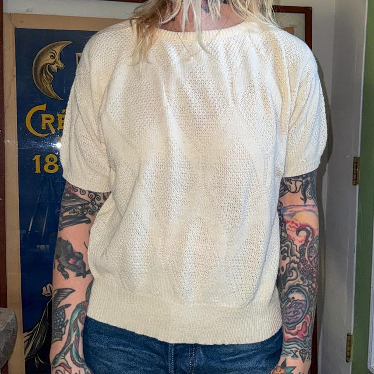 Vintage 1980s Cream Knit Sweater