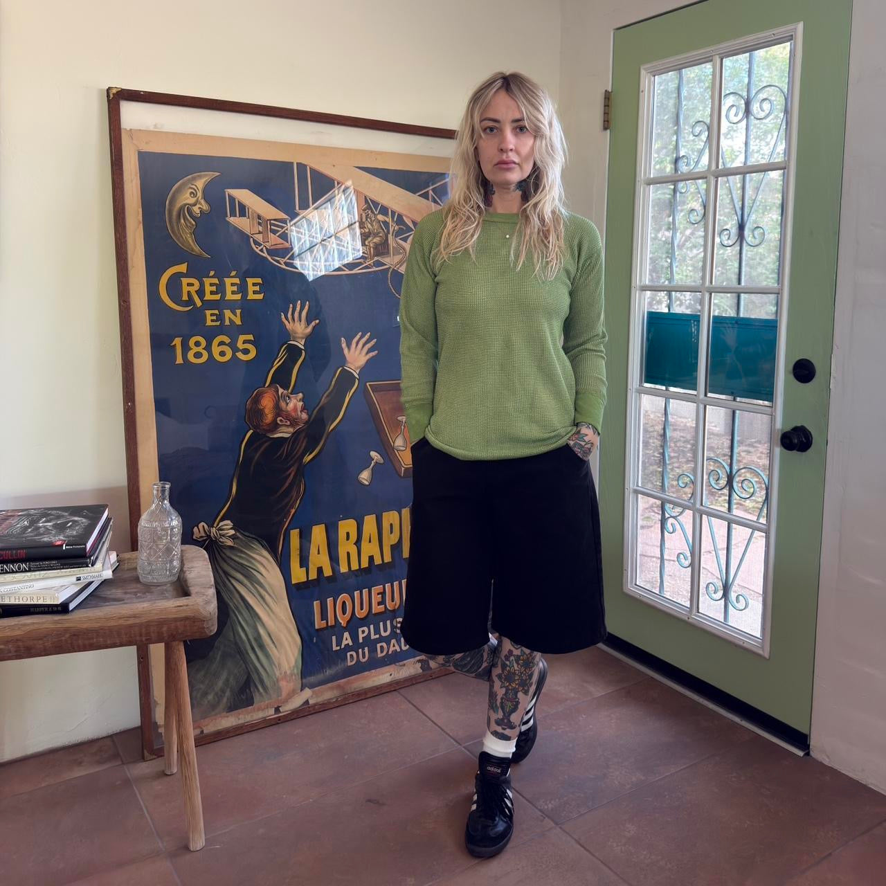 Vintage 1970s Over dyed Green Thermal
