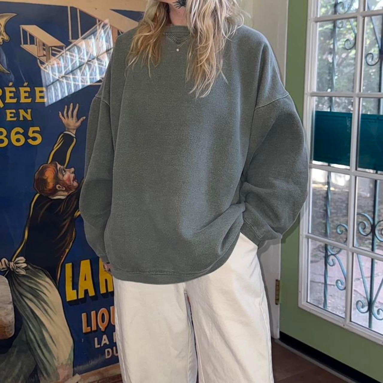 Vintage 1990s Green Rugby Crewneck Sweatshirt