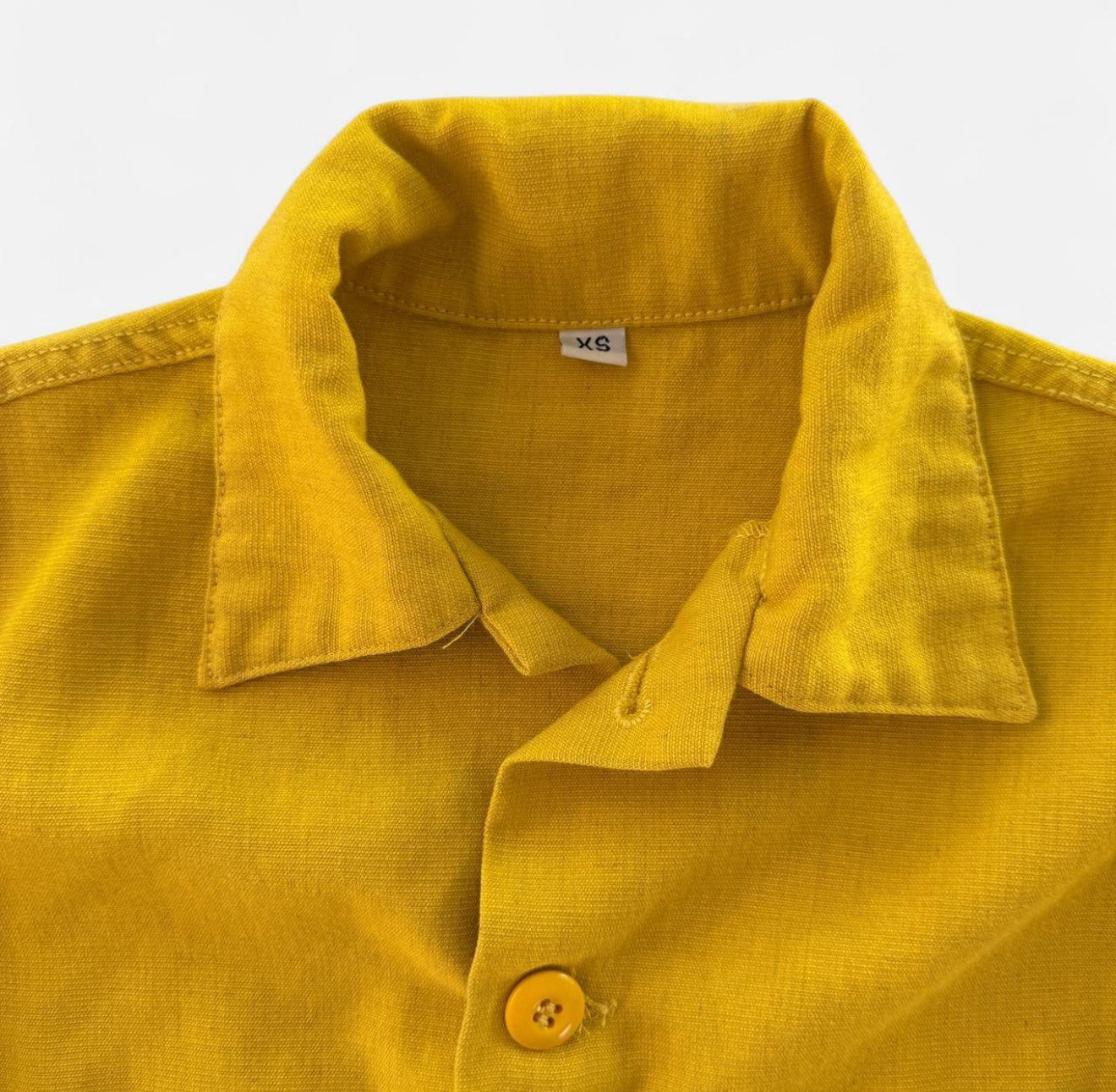 Vintage Cropped Button up Yellow Jacket