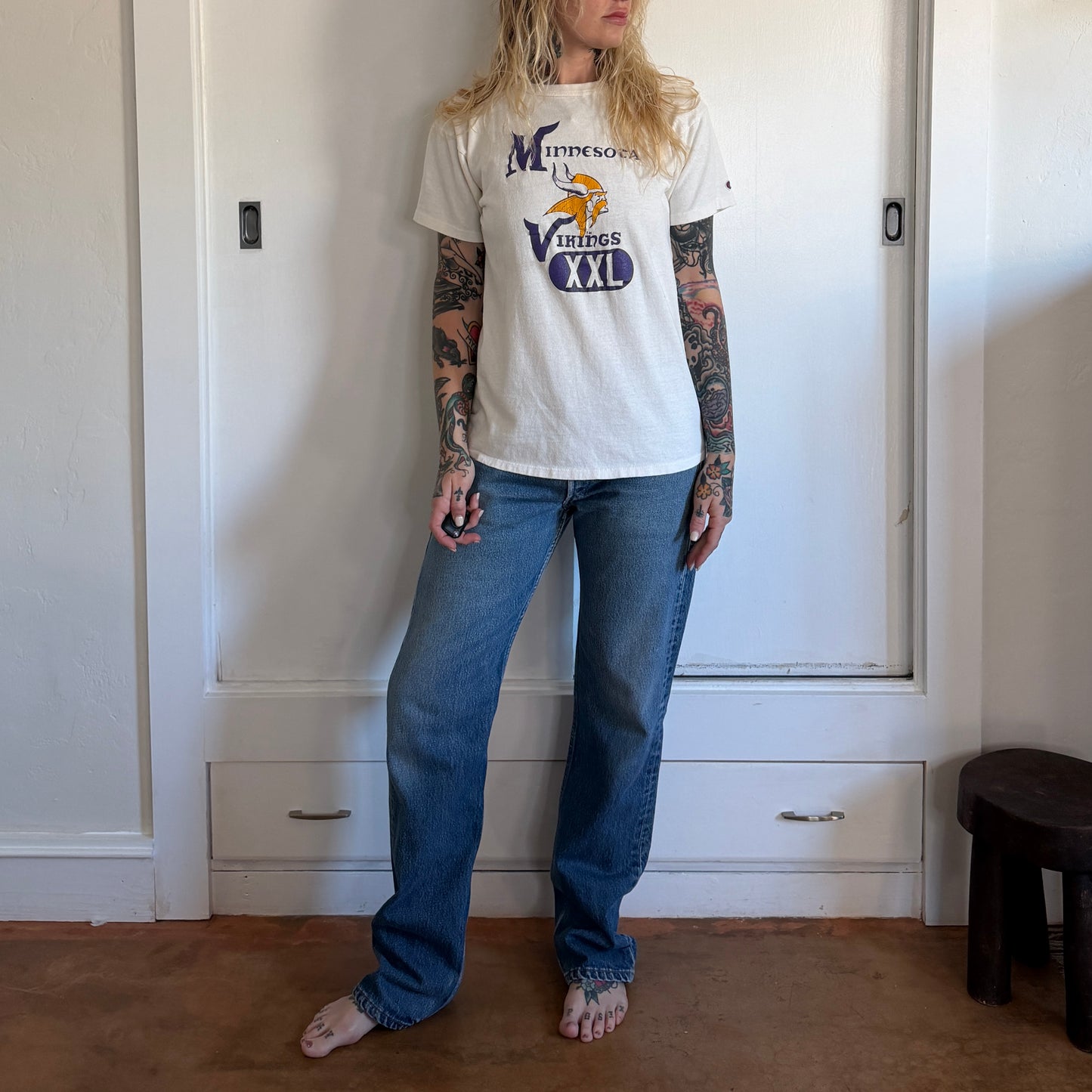 Vintage 1980s Champion Minnesota Vikings XXL T-Shirt Mens NFL Football Tee