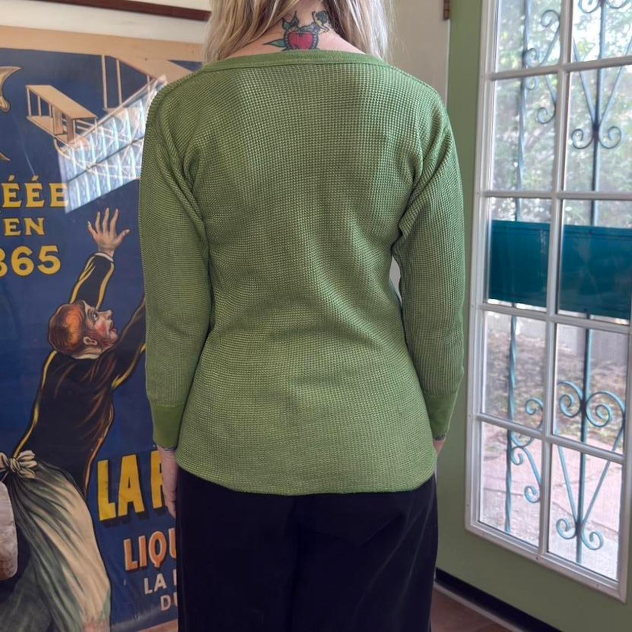 Vintage 1970s Over dyed Green Thermal
