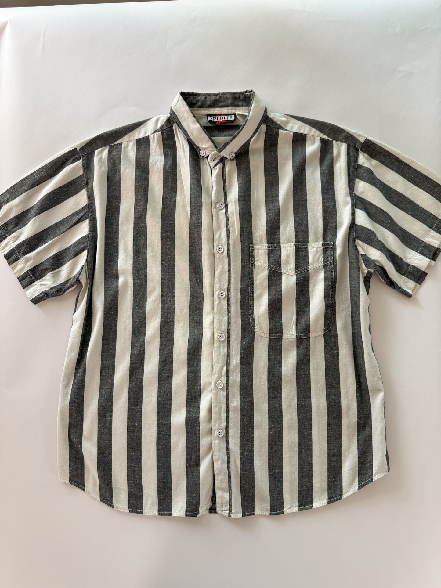 Vintage 1980s Exploits Striped Button up Shirt