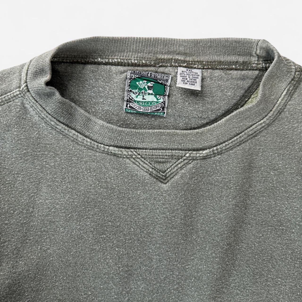 Vintage 1990s Green Rugby Crewneck Sweatshirt