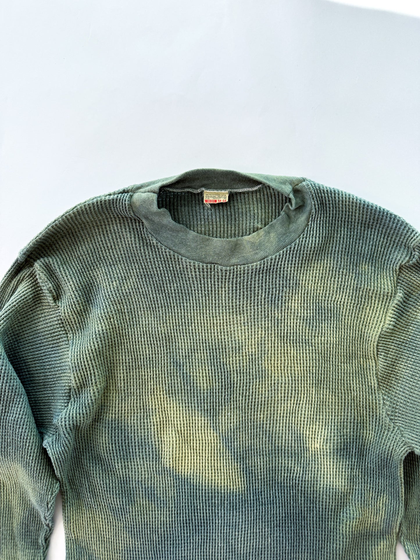 Vintage 1980s Over-dyed Waffle Knit Thermal