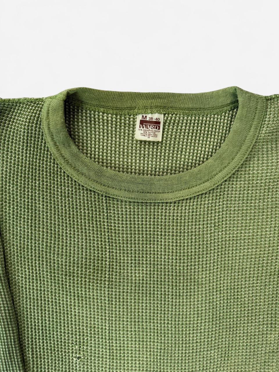 Vintage 1970s Over dyed Green Thermal