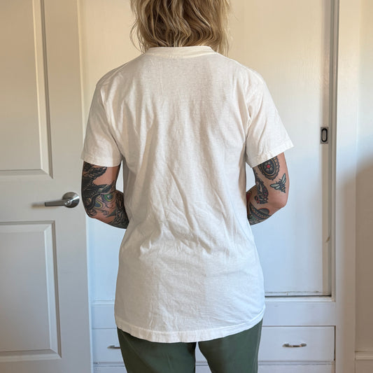 Vintage 1980s off White cotton blank t-shirt