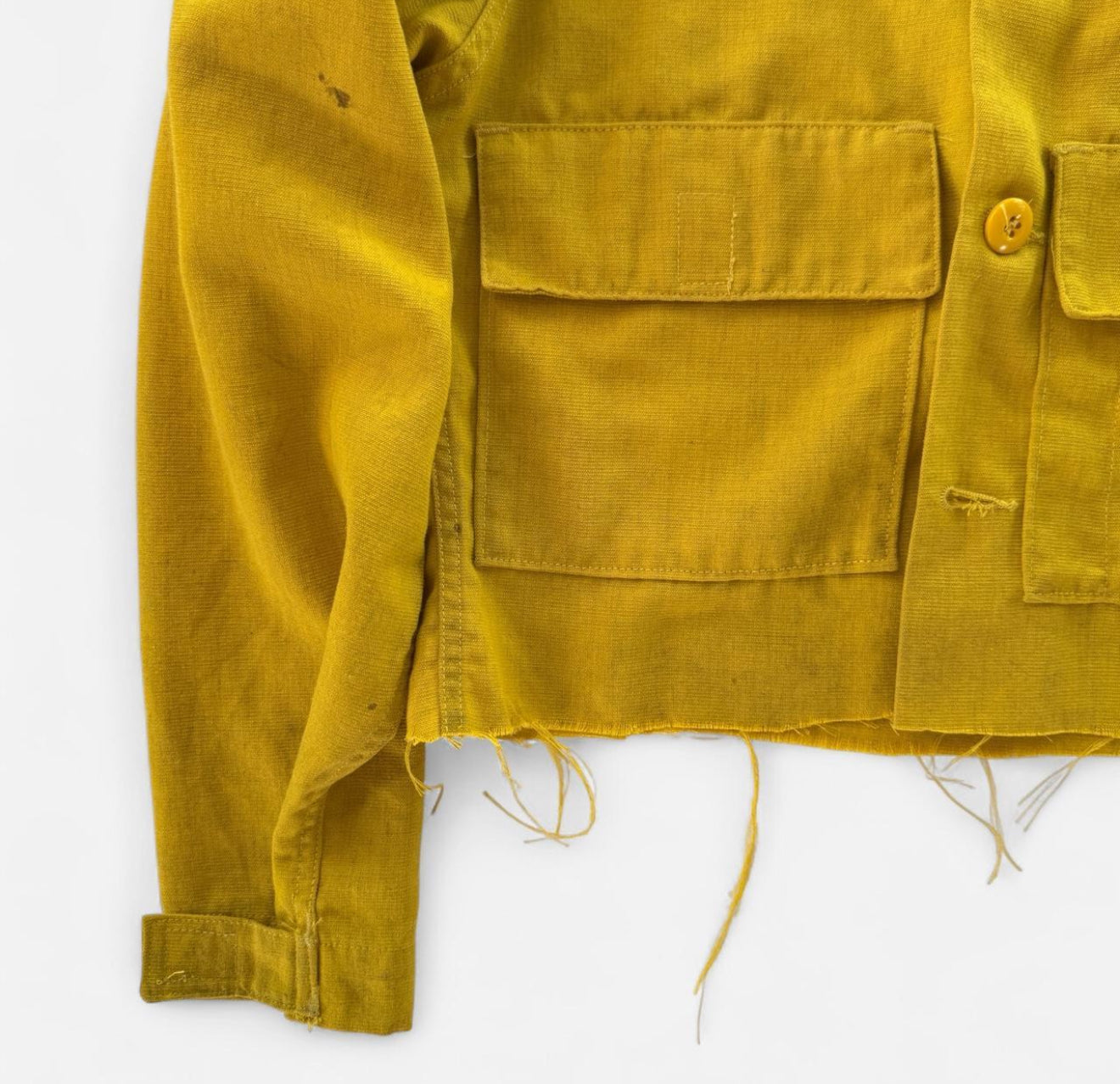 Vintage Cropped Button up Yellow Jacket