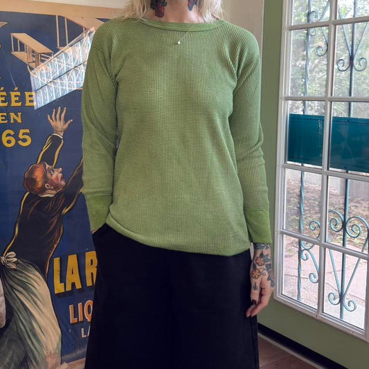 Vintage 1970s Over dyed Green Thermal
