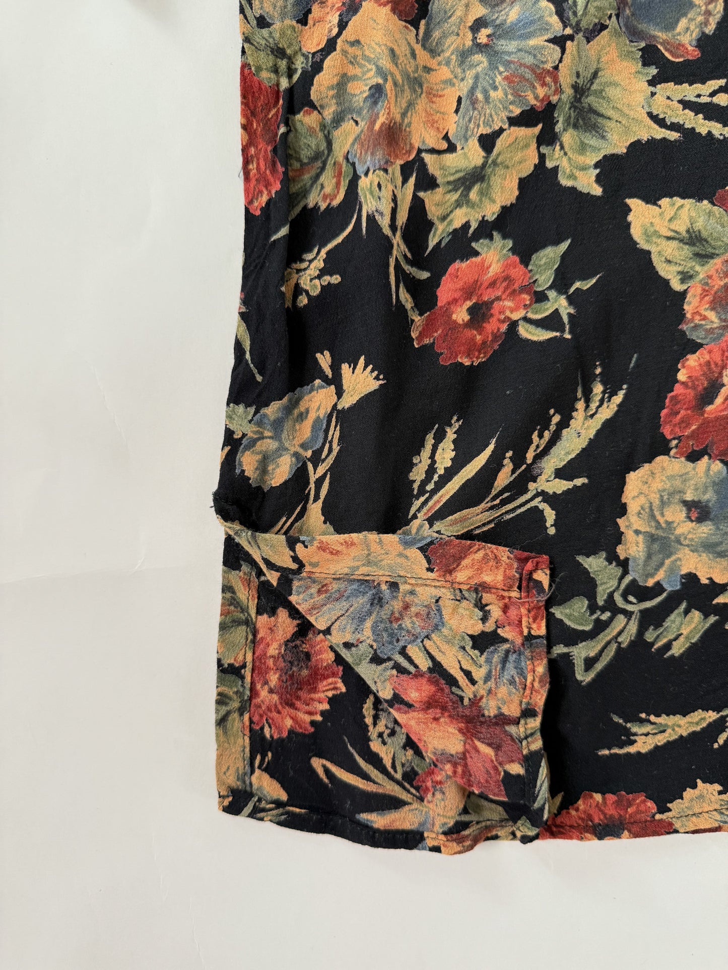 Vintage Floral Rayon Short Sleeve Shirt