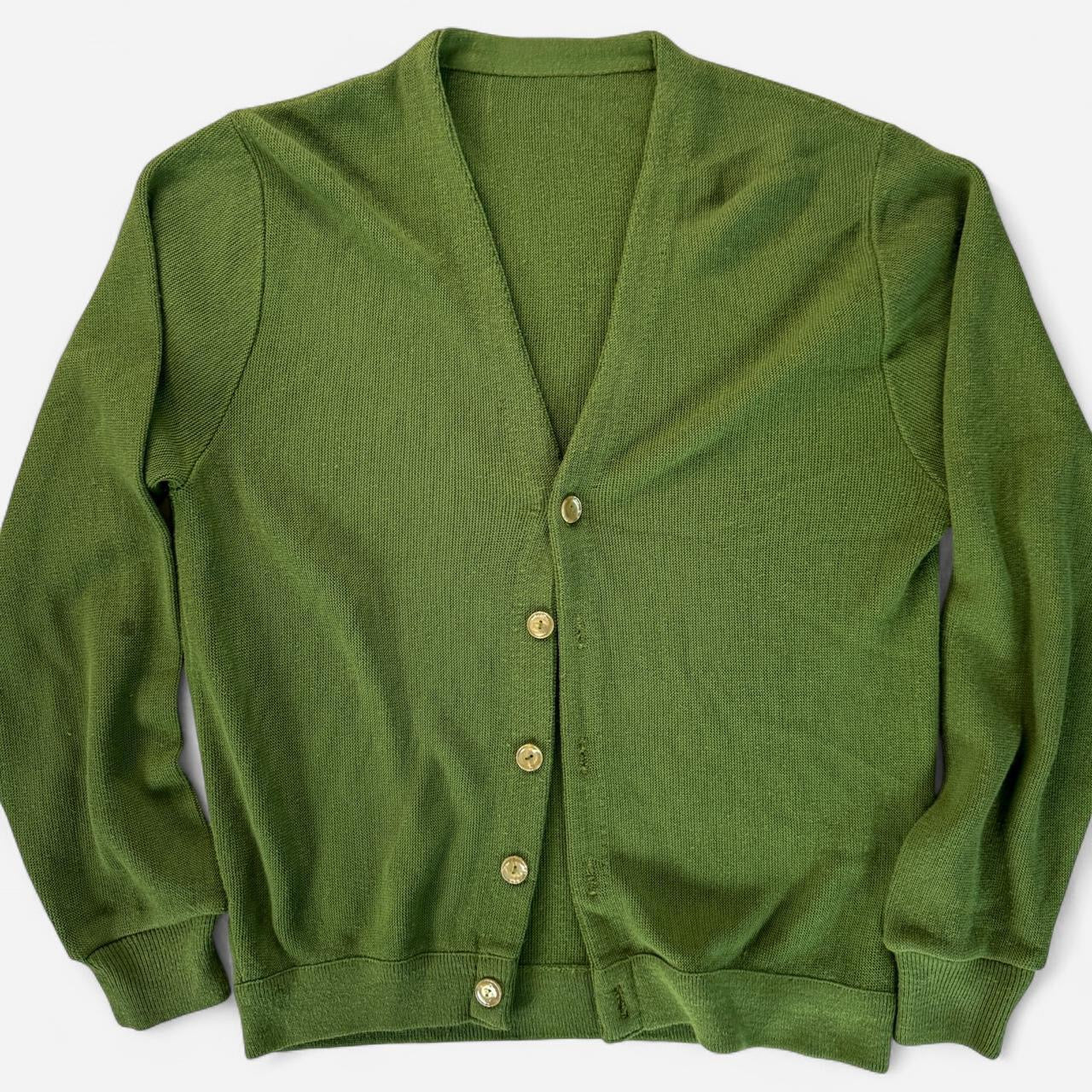 Vintage 1970s Matcha Green Cardigan