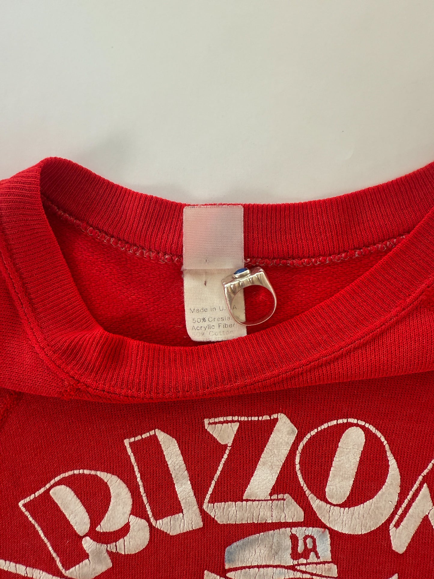 Vintage 70s Arizona UofA red wildcats red crewneck sweatshirt
