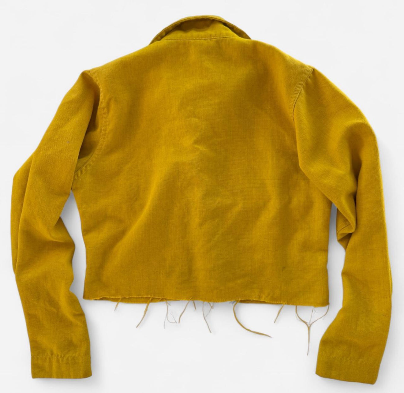 Vintage Cropped Button up Yellow Jacket