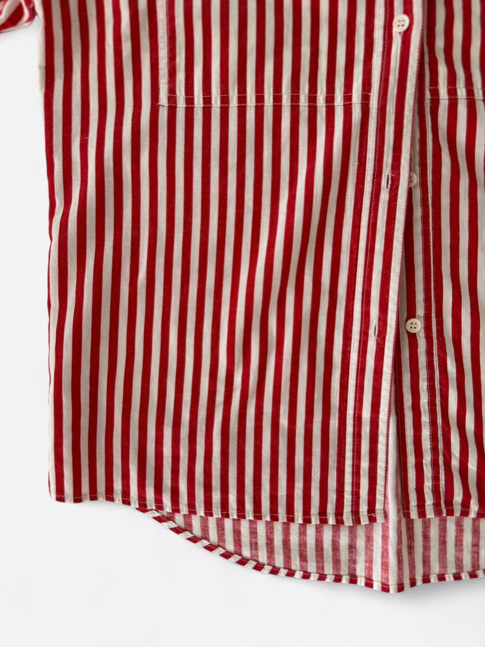 Vintage Diane Von Furstenburg Red Striped Button Up