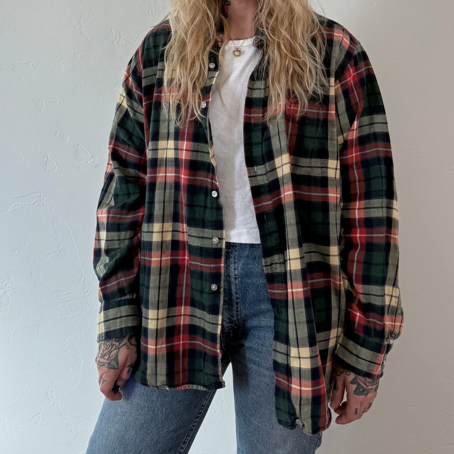 90s L.L. Bean Tartan Plaid button up shirt