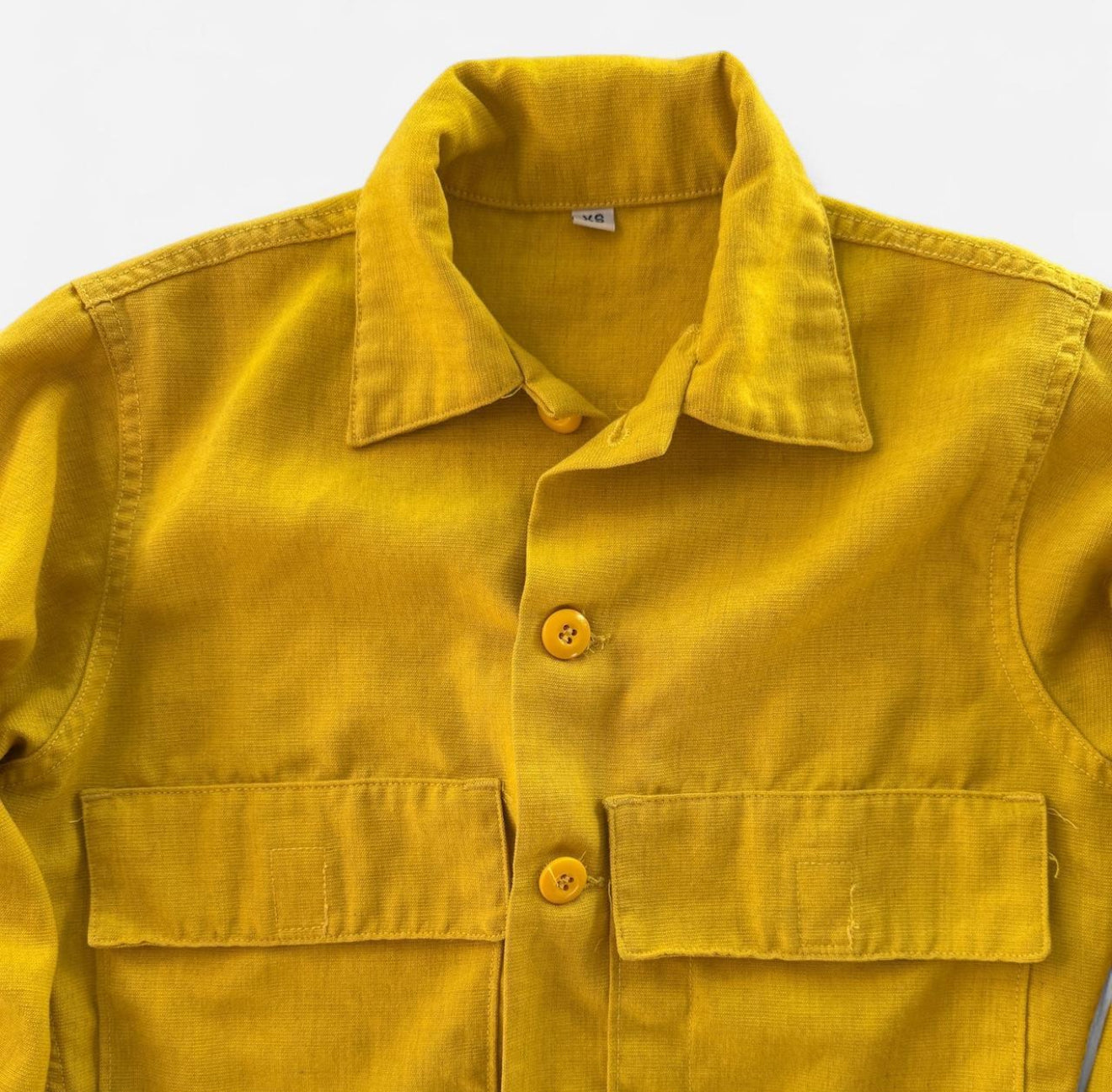 Vintage Cropped Button up Yellow Jacket