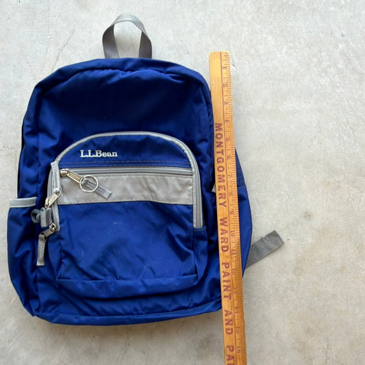 Vintage LL Bean Kids Backpack Royal Blue School Bag with Reflective Trim