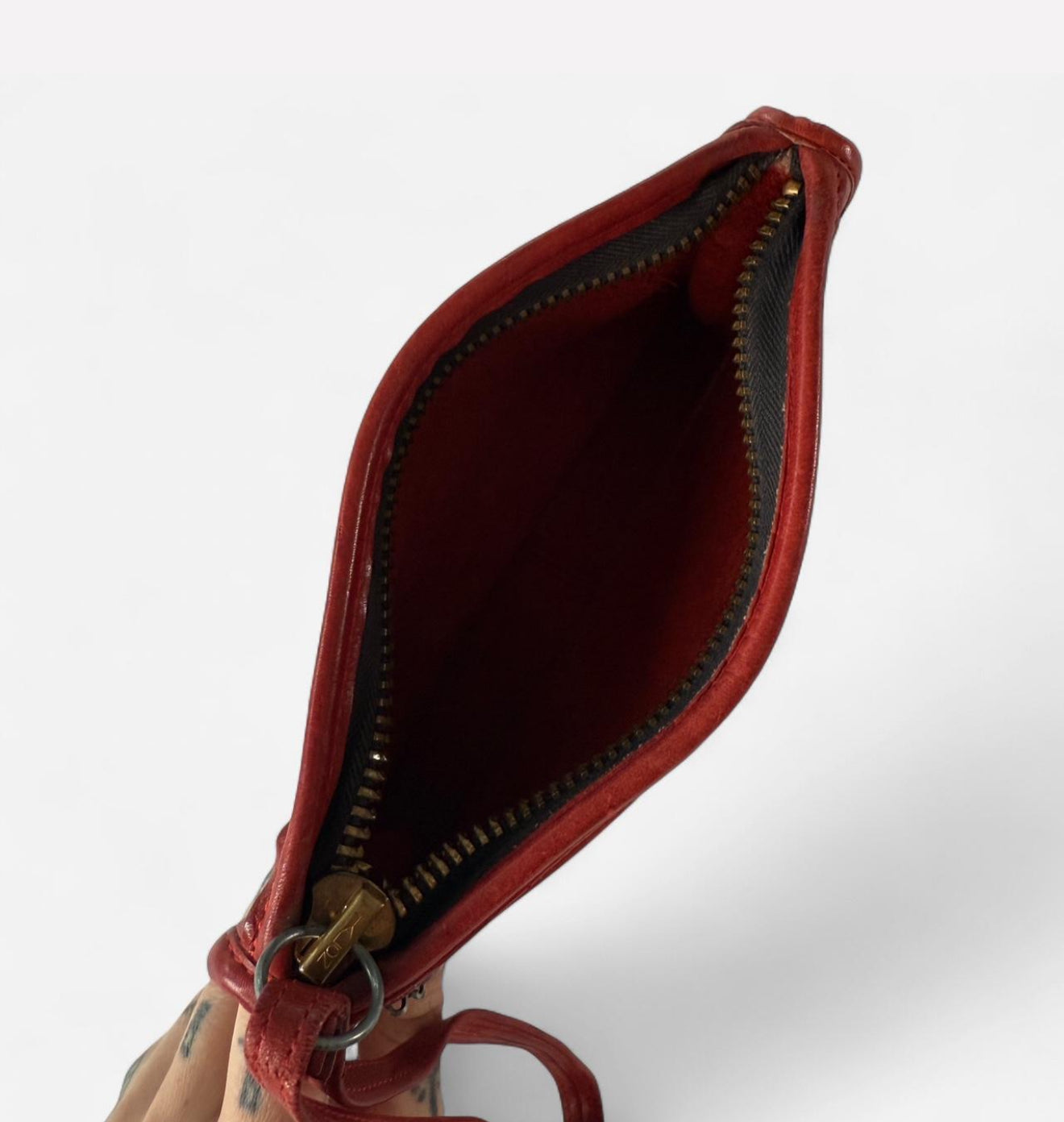 Vintage 1970s Cherry Red Coach Wristlet Clutch