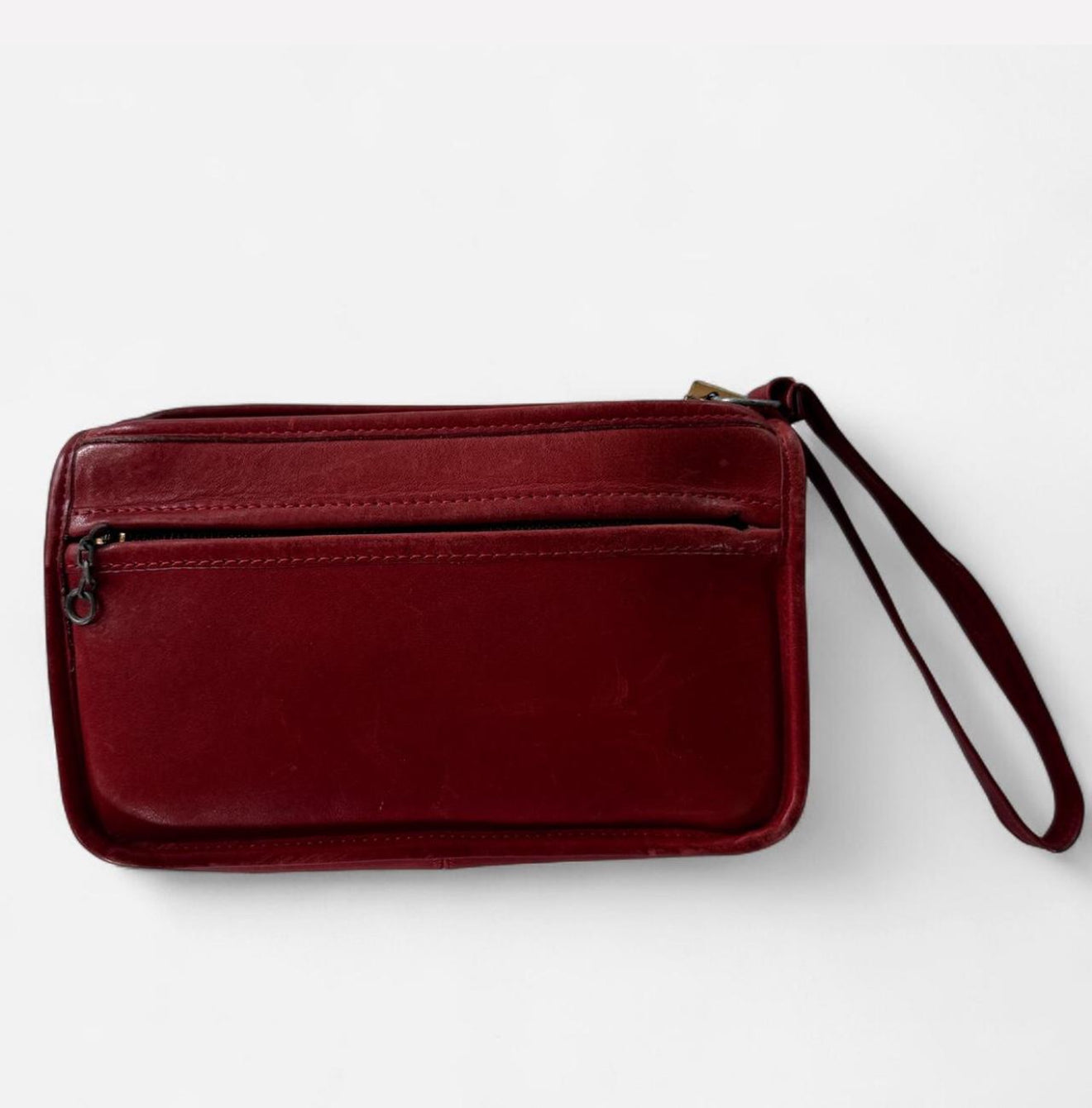 Vintage 1970s Cherry Red Coach Wristlet Clutch