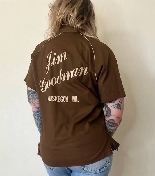 Vintage 1970s King Louie Muskegon Michigan Bowling Shirt