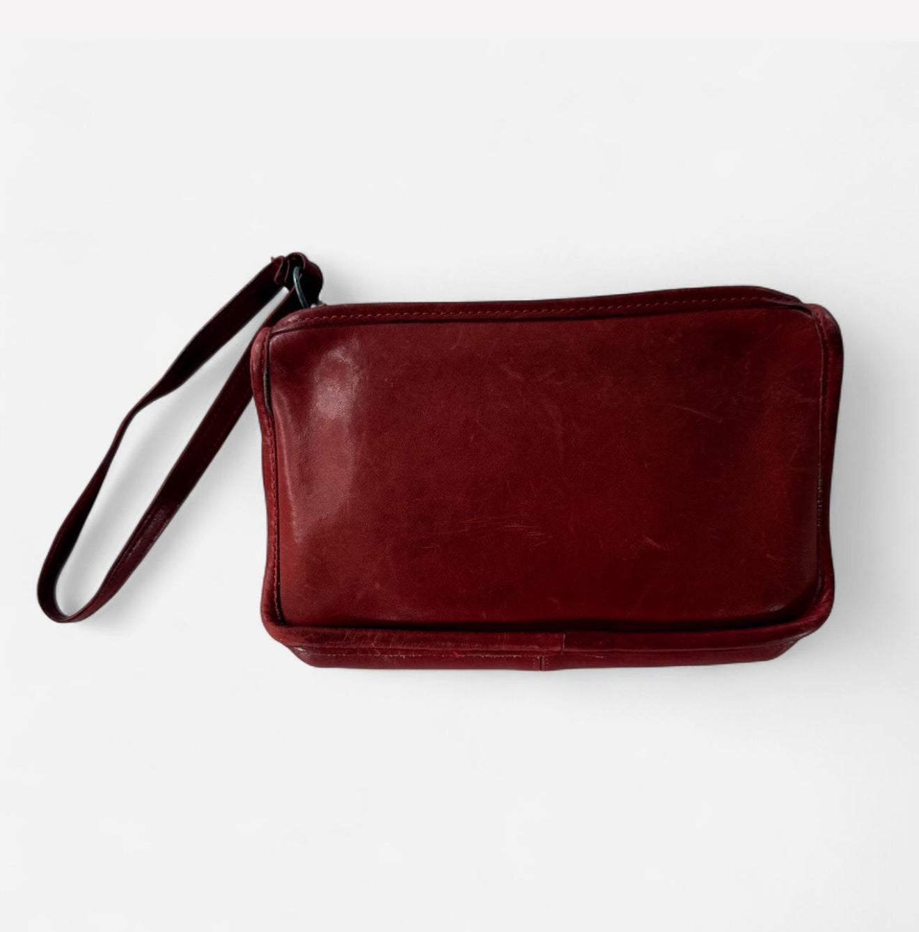 Vintage 1970s Cherry Red Coach Wristlet Clutch