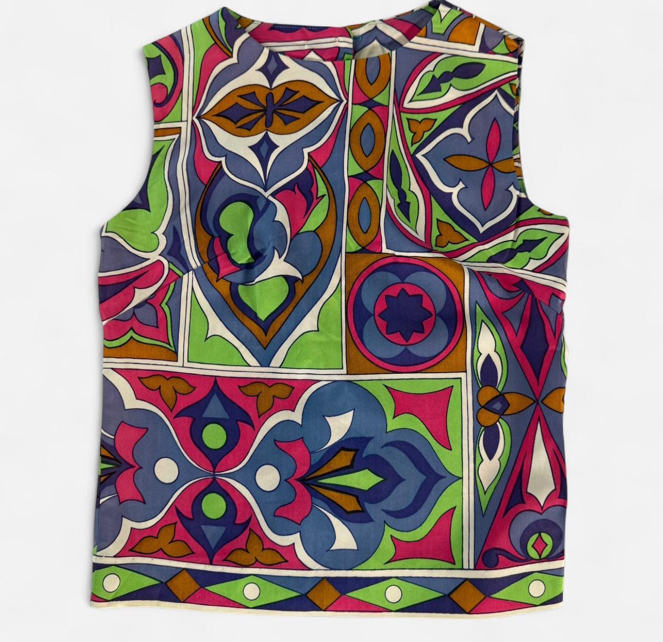 Vintage 1960s Psychedelic print sleeveless top