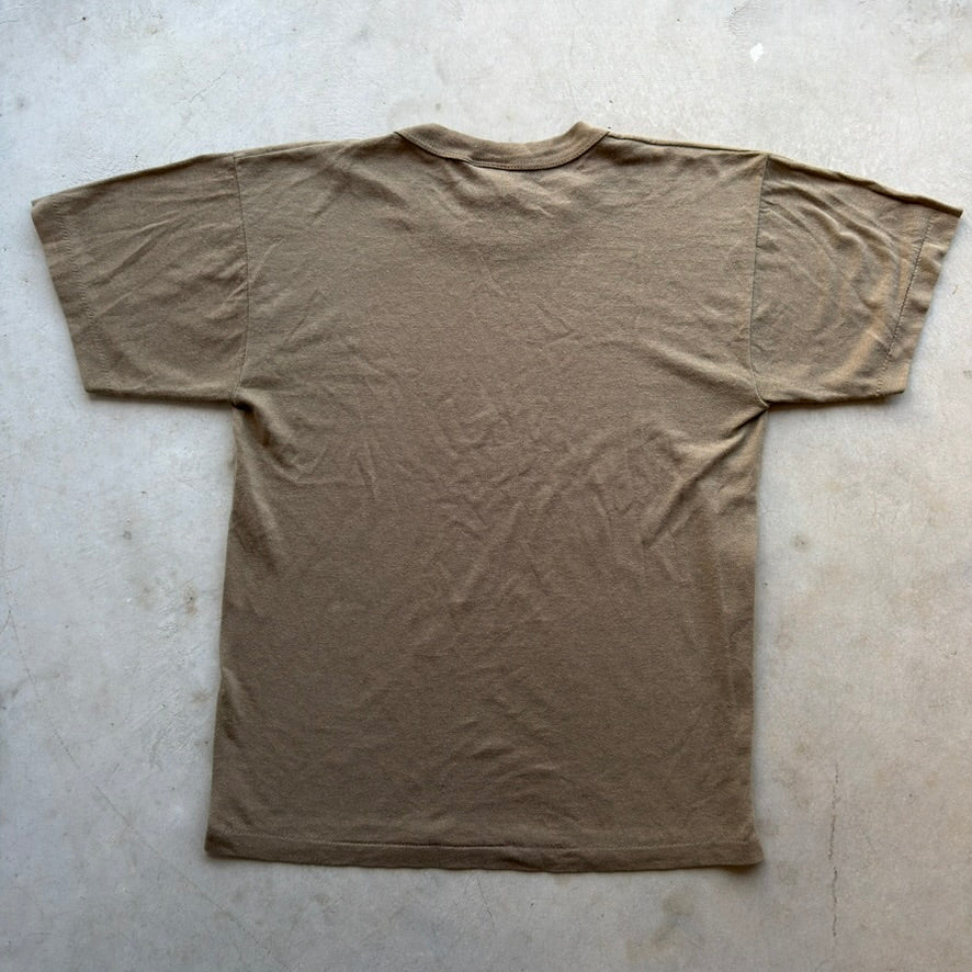 Vintage Tee Swing Blank T-Shirt Brown Single Stitch Made in USA Small 80s 90s