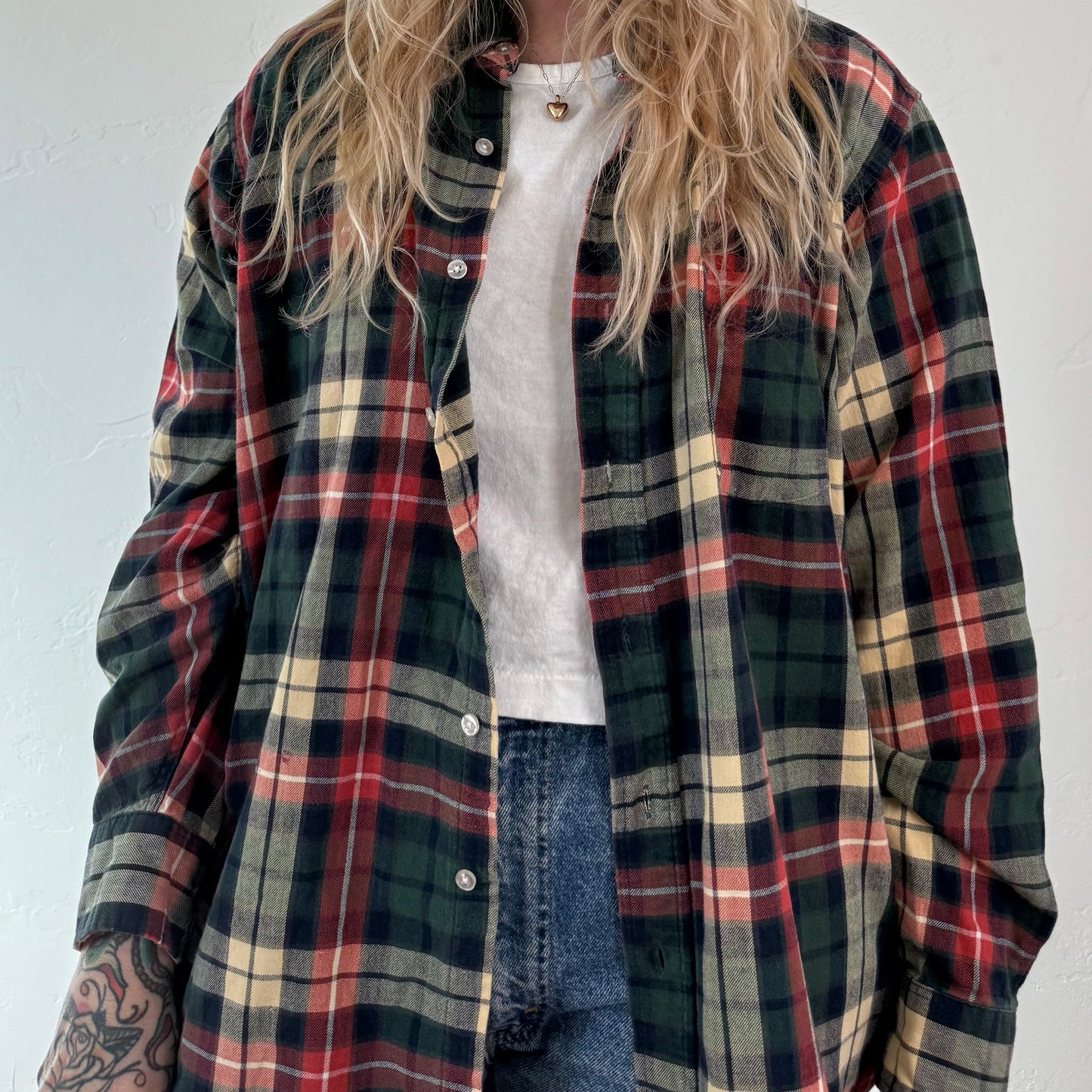 90s L.L. Bean Tartan Plaid button up shirt