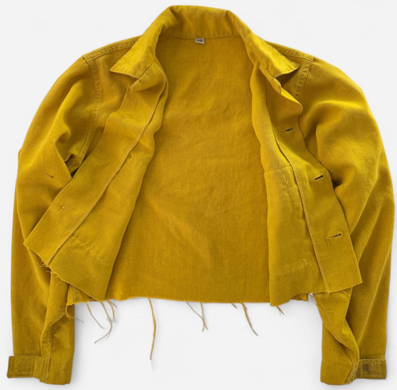 Vintage Cropped Button up Yellow Jacket