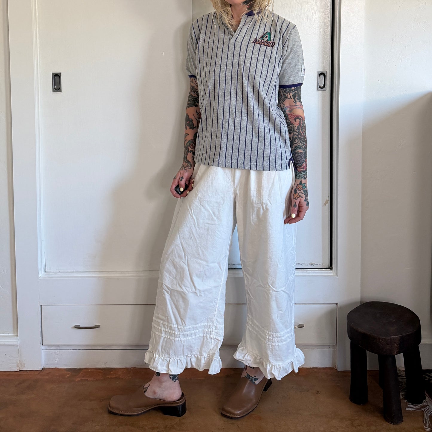 Vintage Arizona Diamondbacks MLB Pinstripe Henley Shirt