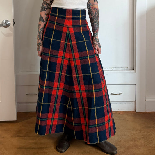 Vintage Red Plaid maxi skirt