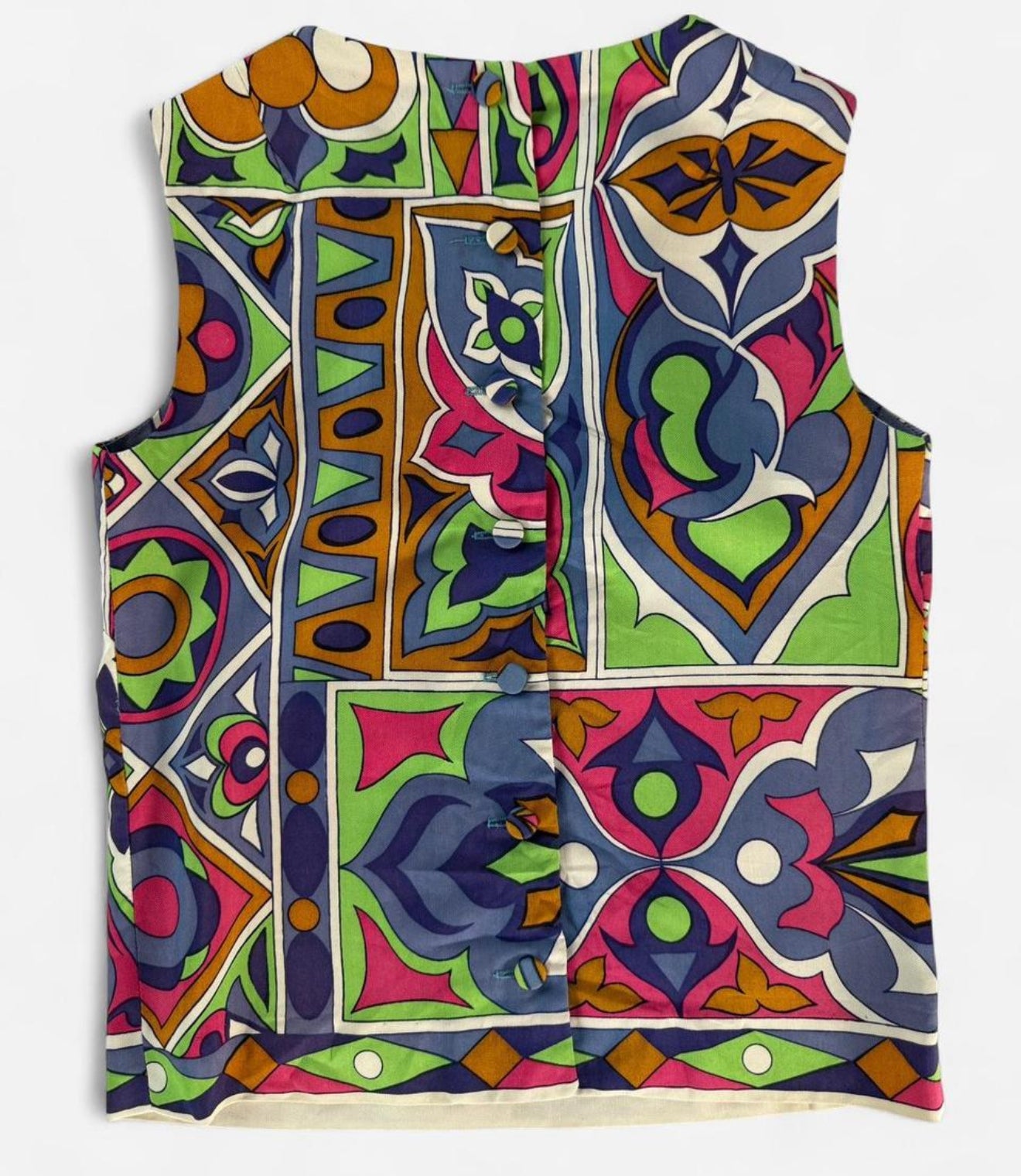 Vintage 1960s Psychedelic print sleeveless top