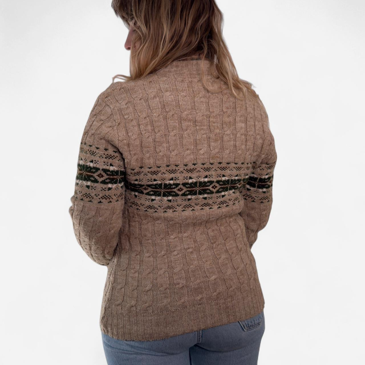 Vintage 1970s Campus Knit Winter Sweater