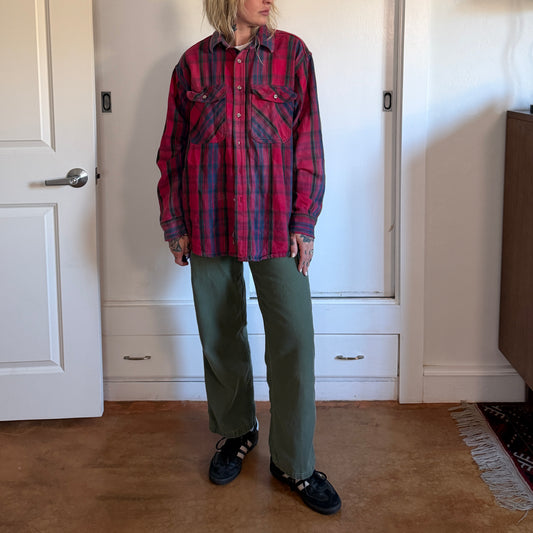 Vintage 1990s Fieldmaster distressed button up cotton flannel