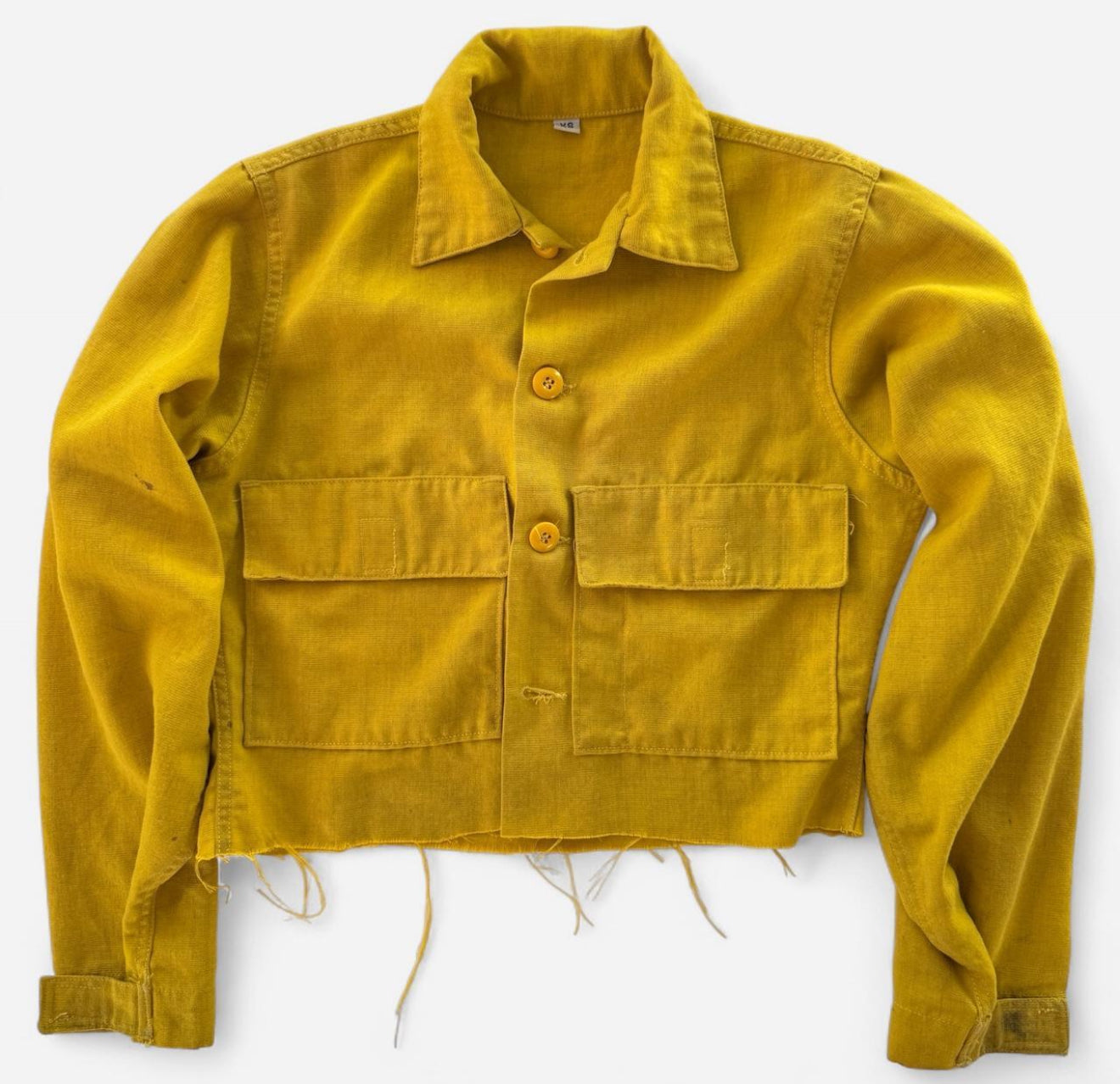 Vintage Cropped Button up Yellow Jacket