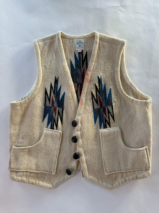 Vintage Ortegas Chimayo Hand Woven Wool Vest