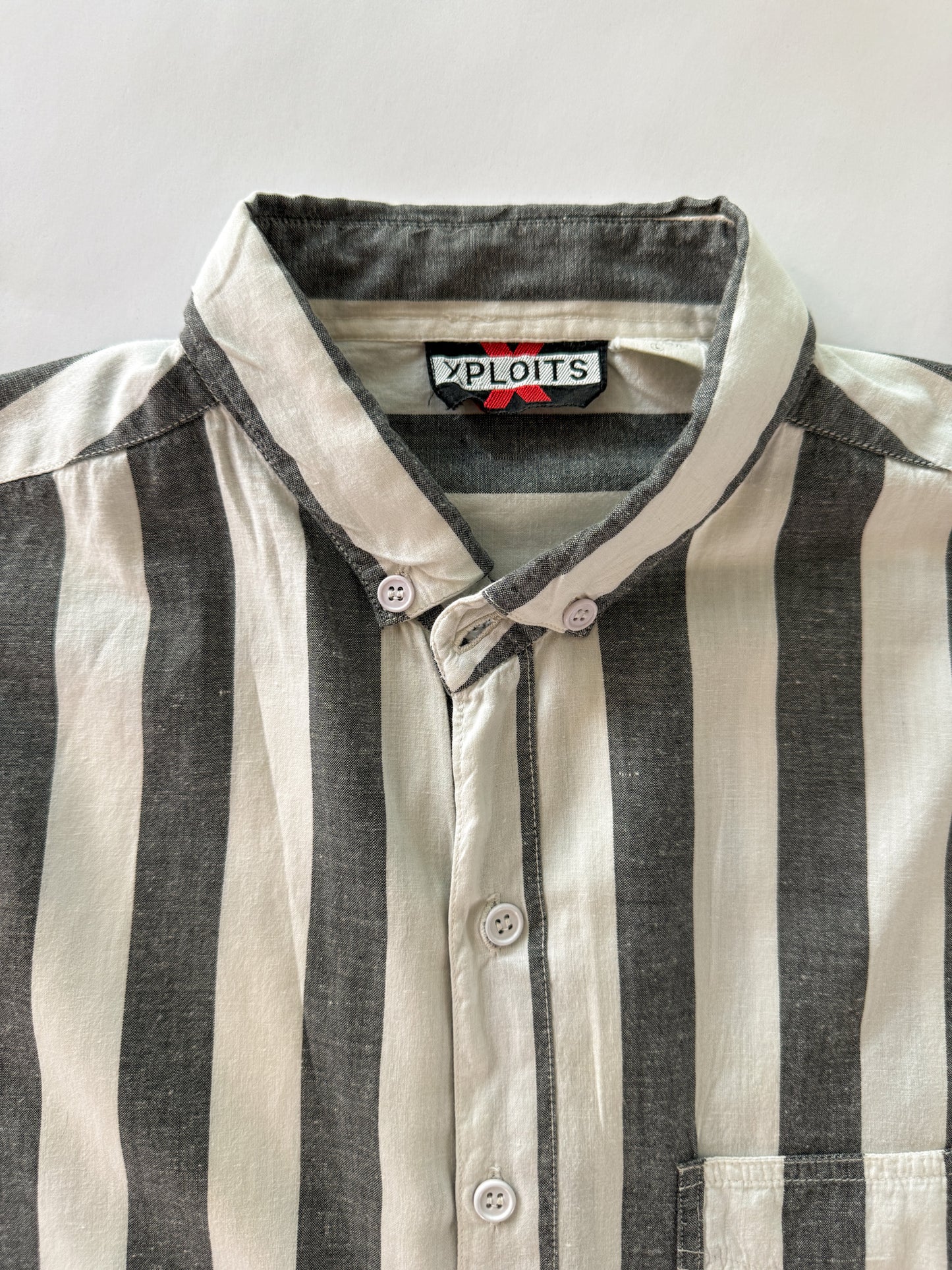 Vintage 1980s Exploits Striped Button up Shirt