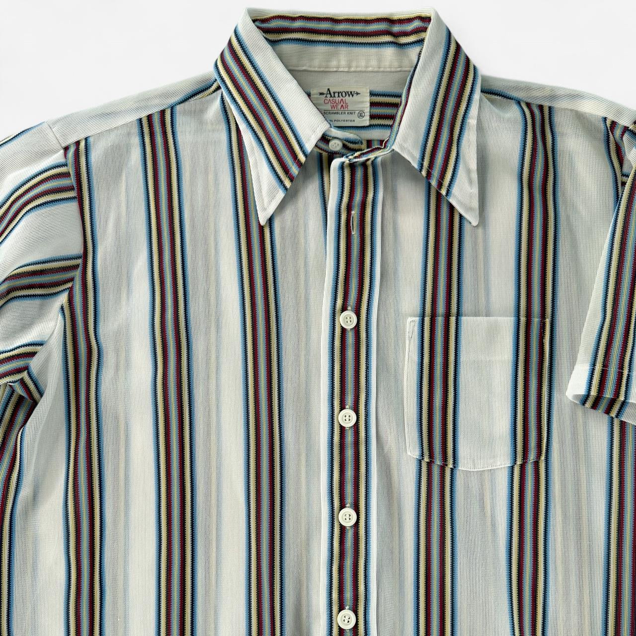 Vintage 1970s Striped Multi Color Button up Shirt