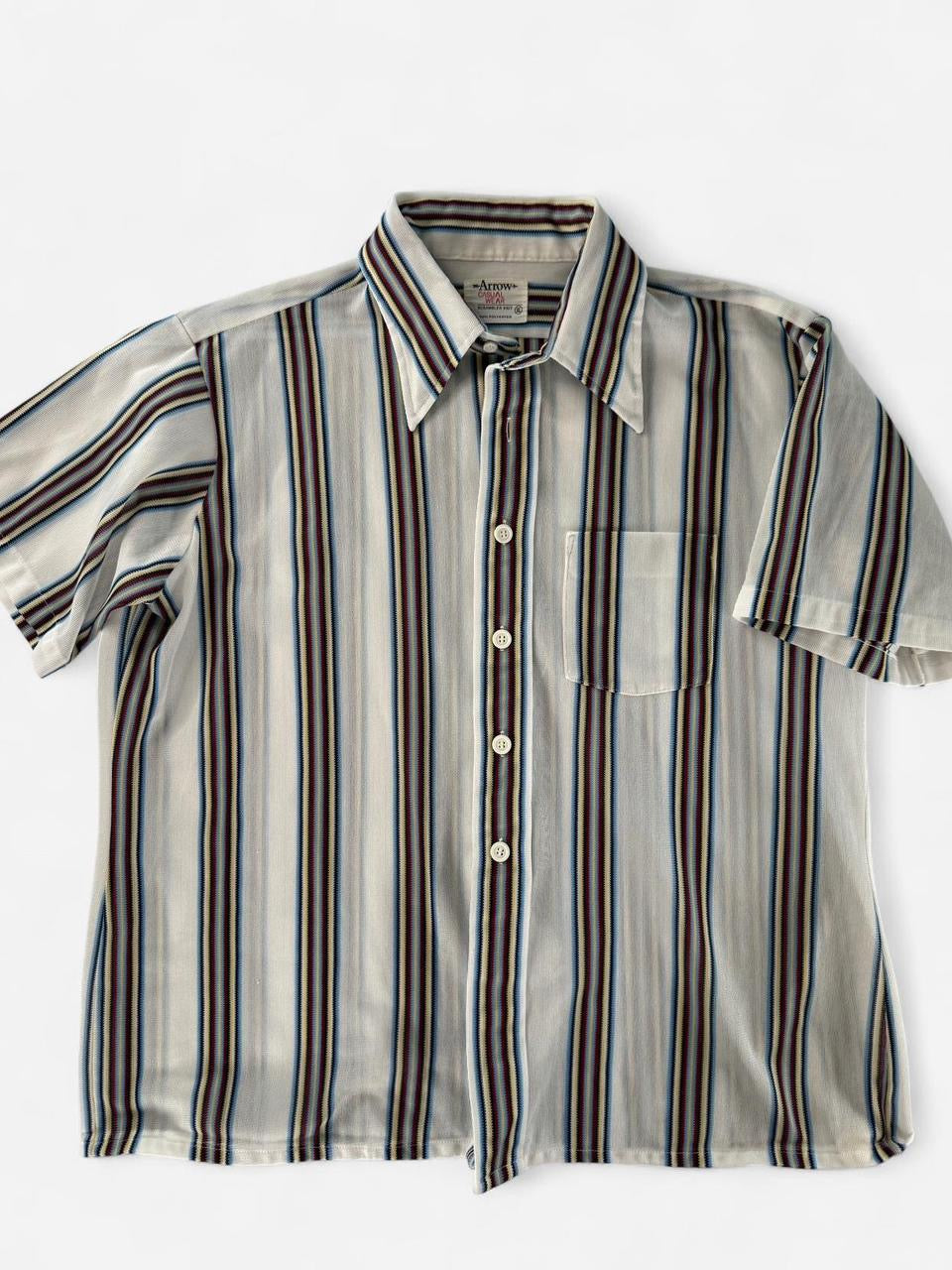 Vintage 1970s Striped Multi Color Button up Shirt