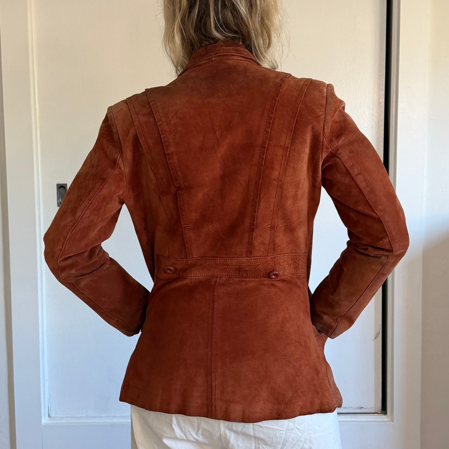 Vintage 1970s Rust Brown Suede Wilson’s Leather Blazer Jacket Coat Womens 10