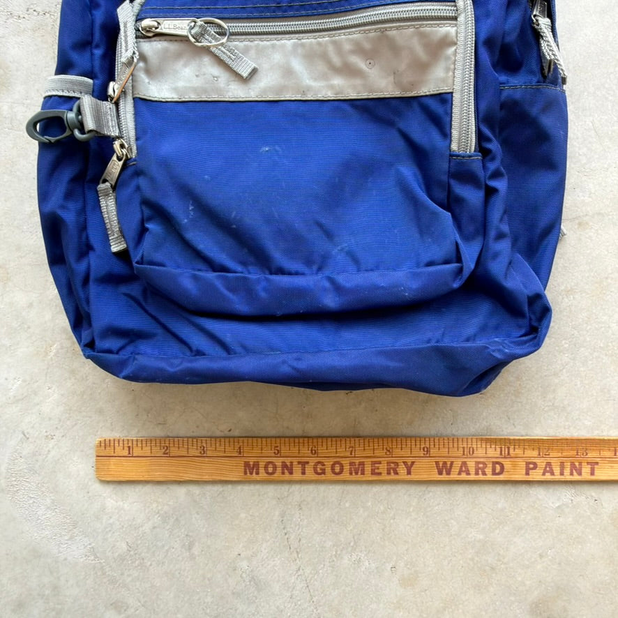 Vintage LL Bean Kids Backpack Royal Blue School Bag with Reflective Trim