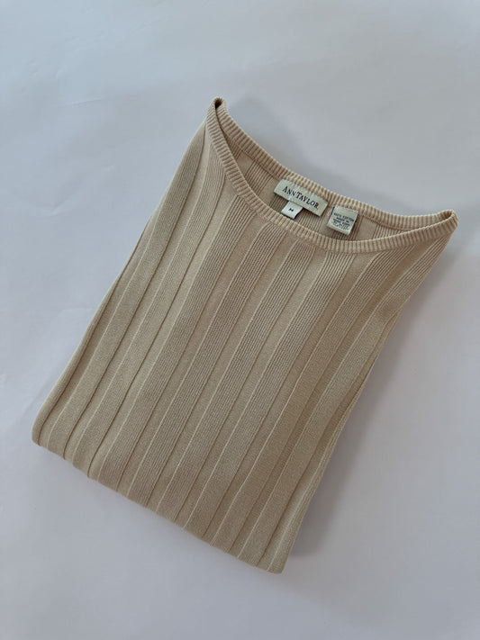 Vintage Ann Taylor Ribbed Tan Sweater
