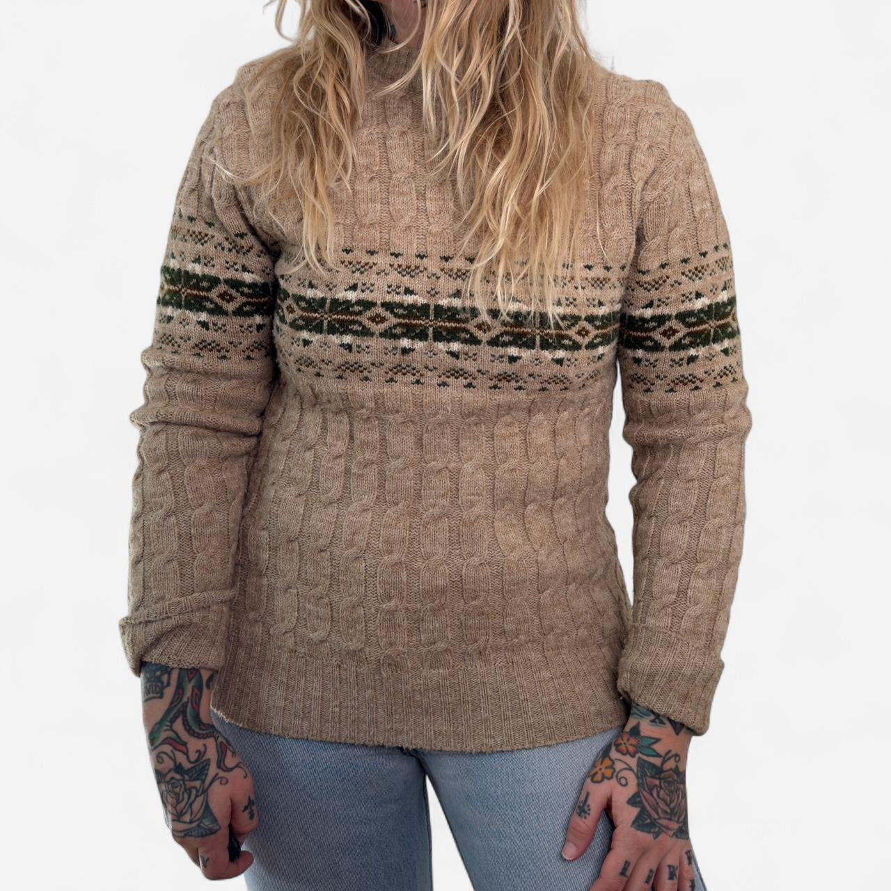 Vintage 1970s Campus Knit Winter Sweater