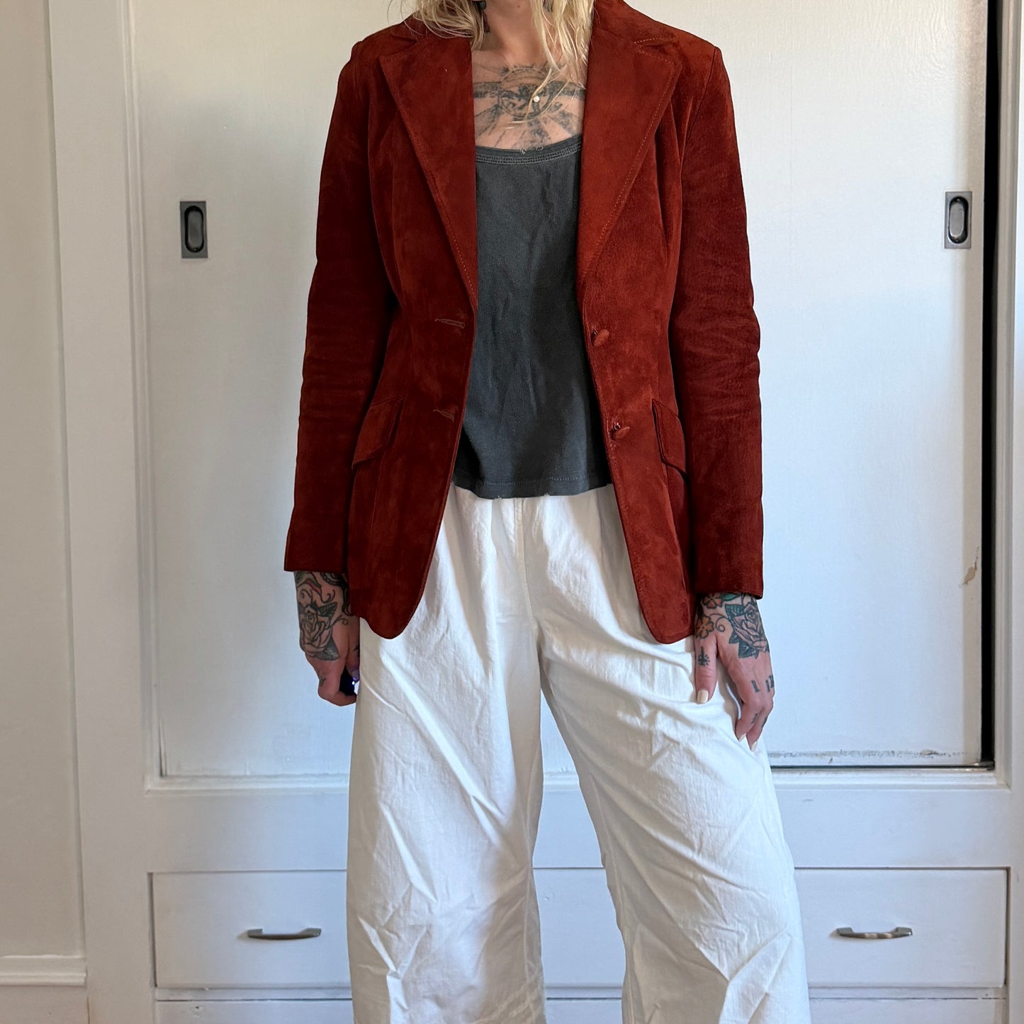 Vintage Scully Rust Suede Leather Blazer Tailored Women’s Jacket 6