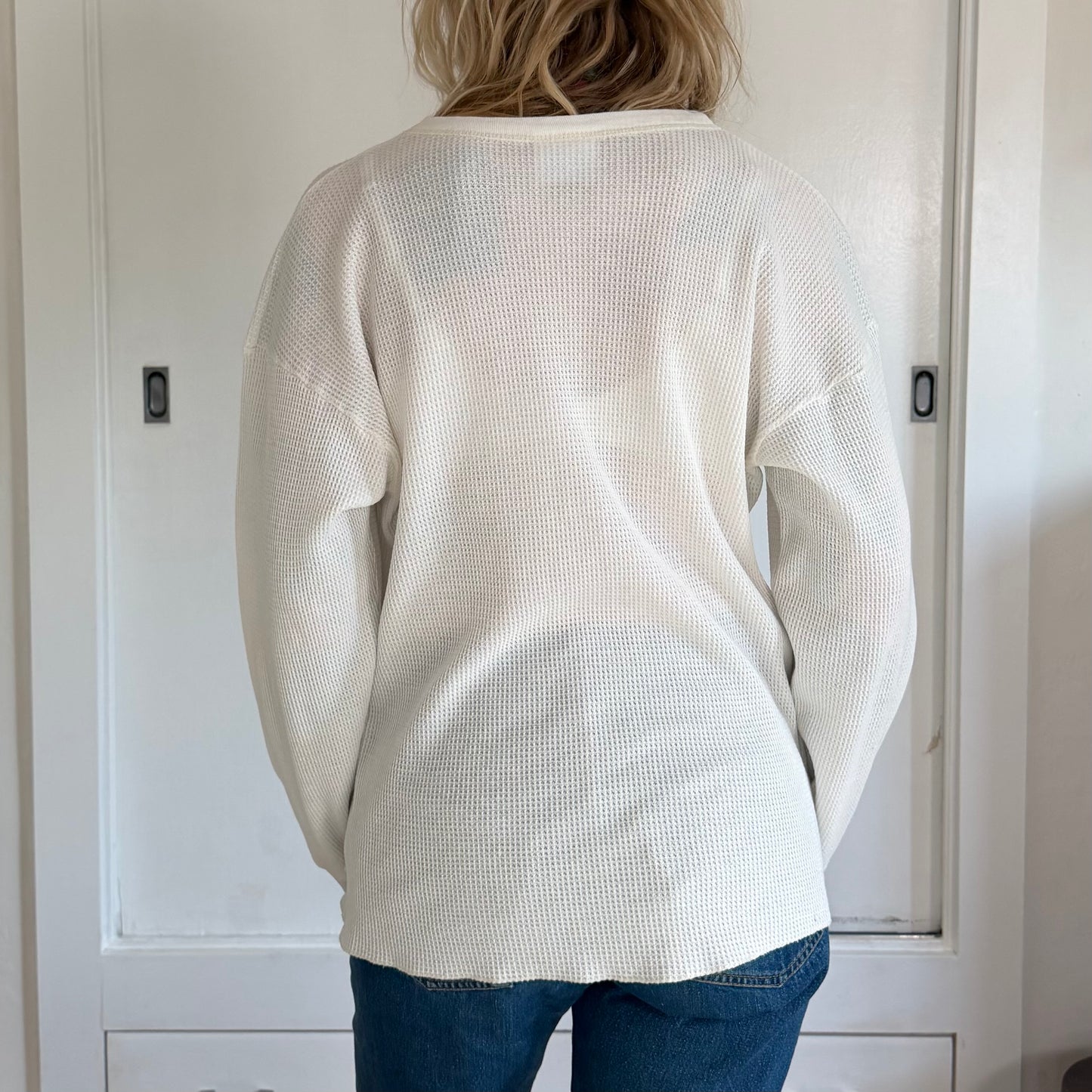 Vintage Fruit of the Loom Waffle Knit Thermal Long Sleeve Shirt