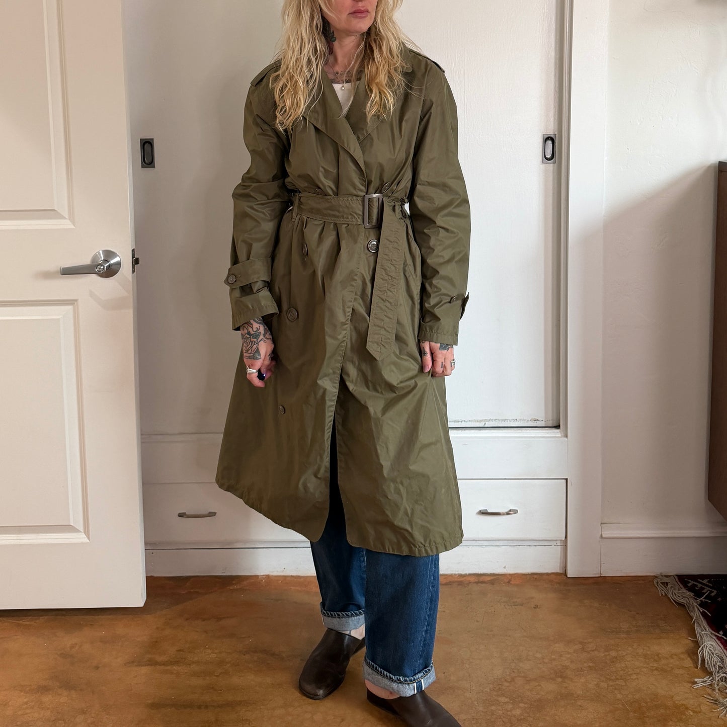 Vintage 1960s US Army Military light weight raincoat