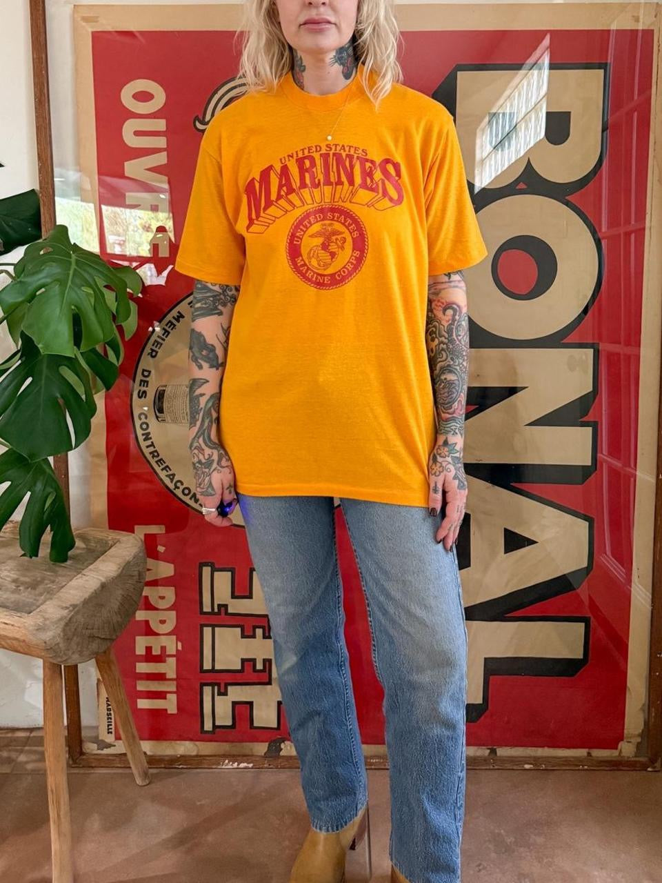 Vintage 1970s USMC graphic t shirt