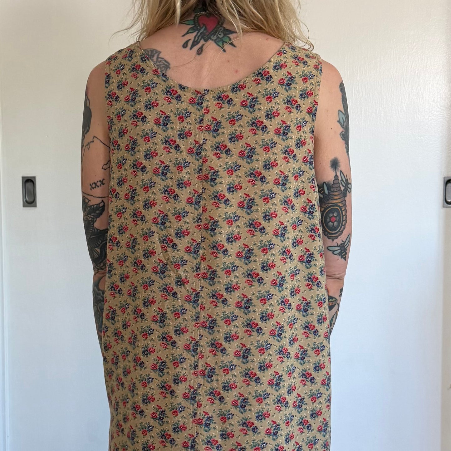 Vintage Erika London Floral Sleeveless Maxi Dress
