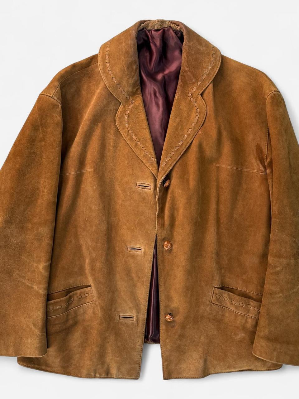 Vintage 1970s Brown Suede Womens Jacket