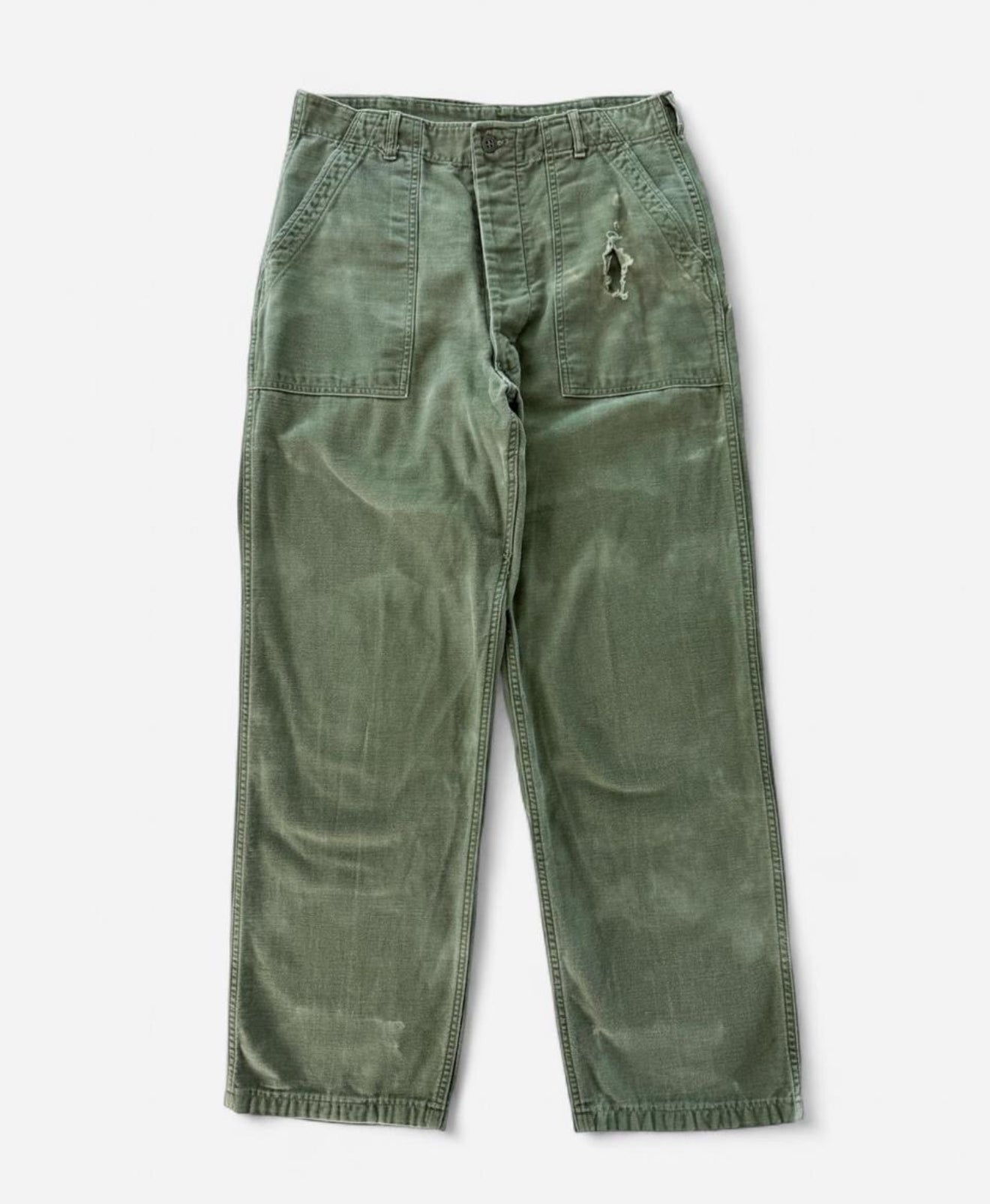 Vintage 1960s US Army OG-107 Cotton Sateen Baker Pants